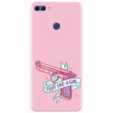 Husa silicon pentru Huawei Y9 2018, Fight Like A Girl