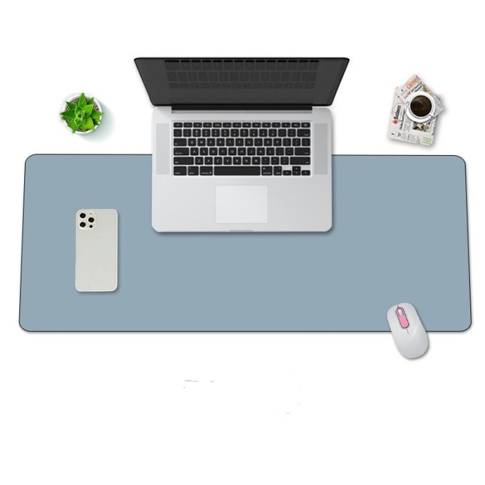 MousePad mare, din Piele PU pentru protectie birou, VisionHub&reg;, Suprafata moale, Impermeabil, Baza Anti-Alunecare, 80x40cm, Albastru