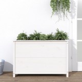 VidaXL Strat &icirc;nălțat de grădină, alb, 119,5x40x78 cm, lemn masiv pin