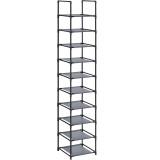 SONGMICS Suport pentru pantofi cu 10 nivele, cadru metalic, rafturi din textil, 33x33x173cm, gri Household NewTrend