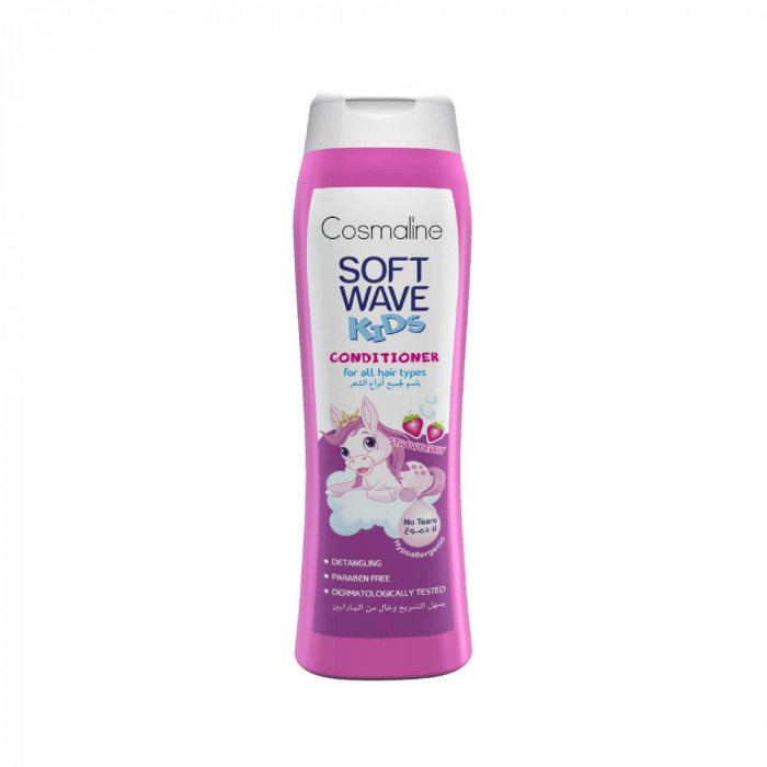 Cosmaline Soft Wave Kids, balsam cu ingrediente naturale pentru copii, aroma de capsune, 400ml