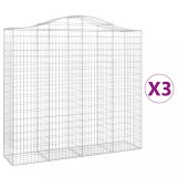 Cumpara ieftin Cosuri gabion arcuite 3 buc, 200x50x180/200 cm, fier galvanizat