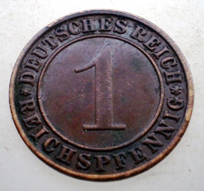 B.336 GERMANIA WEIMAR 1 REICHSPFENNIG 1936 A foto