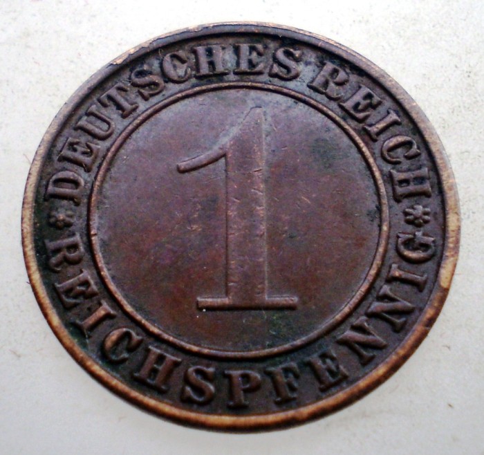 B.336 GERMANIA WEIMAR 1 REICHSPFENNIG 1936 A