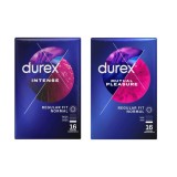 Cumpara ieftin Pachet Prezervative Durex Mutual Pleasure 16 bucati + Intense Orgasmic 16 bucati