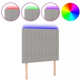 Cumpara ieftin Tablie de pat cu LED, gri deschis, 90x5x118/128 cm, textil