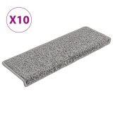 Cumpara ieftin Covorase pentru scari, 10 buc., 65x21x4 cm, gri, cu margini dreptunghiulare