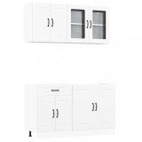 Cumpara ieftin Set dulap de bucatarie din 4 piese &bdquo;Kalmar&rdquo; Lemn prelucrat alb
