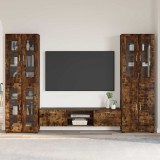 Cumpara ieftin Set comoda TV FLORIN 3 buc. 150 x 39 x 30 cm Stejar fumuriu