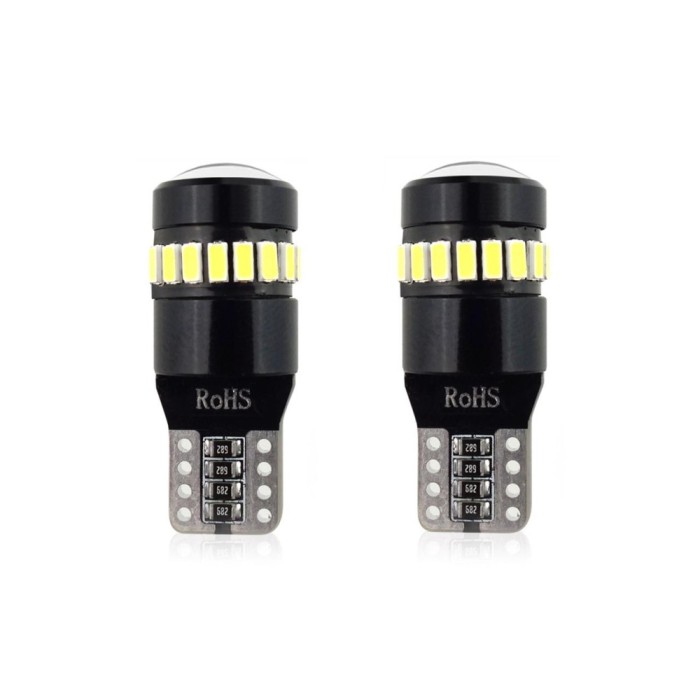 Set becuri auto cu LED CANBUS compatibil T10 W5W 19 SMD Alb 12V, destinat competitiilor auto sau off-road