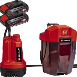 Einhell GE-SP 18 Li PXC + Twinpack CB - Pompa pentru apa curata 0.8 bar 4 m + Set 2 acumulatori Li-Ion 18 V 2.5 Ah