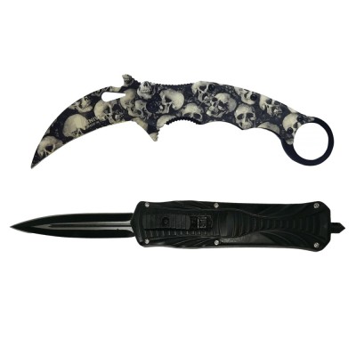 Set doua briceaguri de vanatoare DEPOX&amp;reg;, karambit si automat, multicolor foto