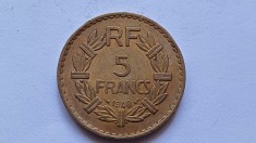 Franta -5 Francs 1940-Bronz foto