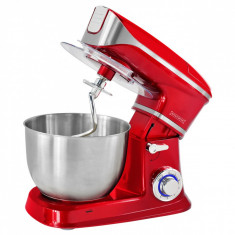 Mixer planetar, cupa inox Royalty Line RL-PKM1900.7, 1900W, 6.5 litri, 6 trepte de viteza + Pulse, Accesorii, Rosu foto