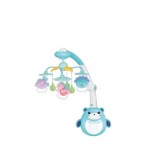 Carusel muzical patut bebelusi Lovely Honey Bear, proiectie stelute si telecomanda, Albastru