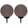 Set 2 Lampi Solare Exterior RGB vidaXL, 50cm, LED, Sferice, Albe, Gradina, Terasa