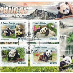 S. TOME E PRINCIPE 2016 - Fauna Ursi Panda / set complet - colita+bloc