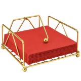 Suport decorativ metalic pentru servetele Pufo Goldie, 18.5 x 9 cm, auriu