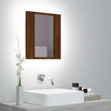 Dulap cu oglinda de baie LED, stejar maro, 40x12x45 cm, lemn GartenMobel Dekor, vidaXL
