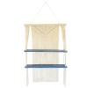 Rafturi Suspendate Macrame Naturale Albastre, Lemn Albesia, Handmade, Boho Chic, 150x72x13cm