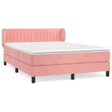 Cumpara ieftin Pat box spring cu saltea, roz, 140x200 cm, catifea