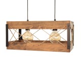 Suspensie Xara sfoara 2XE27, lemn antic, Erste