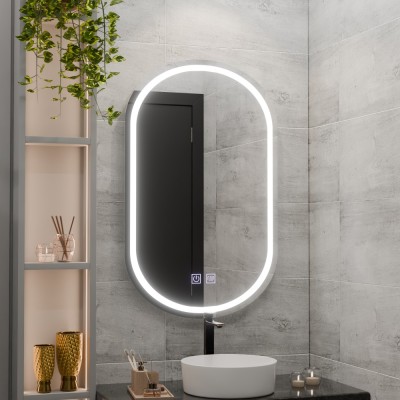 Oglinda LED Ovala 50x80, Velara Touch, Sistem Dezaburire, Dimabila ModernLight Concept foto