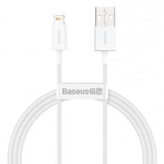 Baseus Superior USB - cablu de date cu încărcare rapidă Lightning, 2,4 A, 1 m, alb (CALYS-A02)