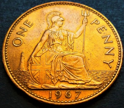 Moneda 1 (ONE) PENNY - ANGLIA / MAREA BRITANIA, anul 1967 *cod 2229 C = UNC foto