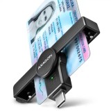 Cititor Smart Card AXAGON CRE-SMPC USB-C, ATM, CAC, ID, IC, SIS, Compatibil Windows, Linux, MacOS, iOS, Android