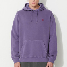 Gramicci hanorac de bumbac One Point Hooded Sweatshirt bărbați, culoarea violet, cu glugă, uni G303.FT-ash