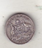 bnk mnd Australia 6 pence 1943 D argint