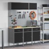 Set banc de lucru, 8 piese, negru, oțel