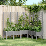 VidaXL Jardinieră de grădină cu spalier gri deschis 160x120x142 cm PP