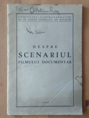 Despre scenariul filmului documentar (1950) foto