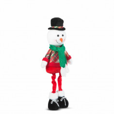Figurină textilă de Crăciun în picioare - 58 x 18 x 13 cm - om de zăpadă