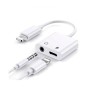 Adaptor Audio Lightning la Jack 3.5mm + Lightning Xo NB172B, 20cm, 2A, Alb, Compatibil iPhone