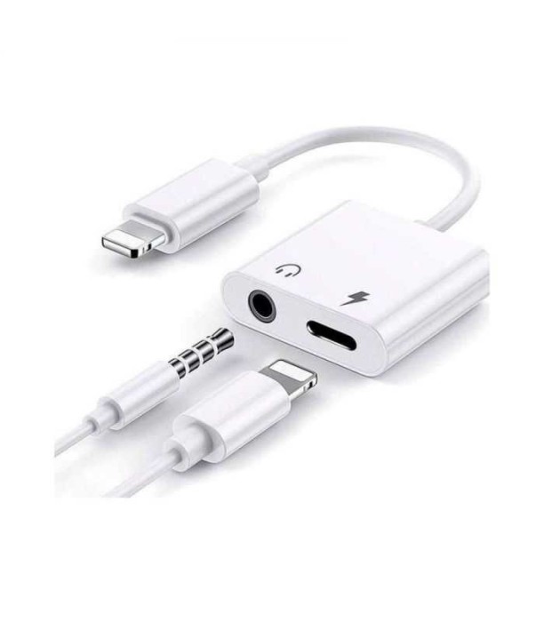 Cablu adaptor conector iPhone - iPhone Lightning + Jack 3.5 mm 0.2m