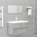 VidaXL Set mobilier de baie, 2 piese, gri beton, PAL