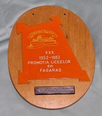 Medalia - placheta Cetatea Fagaras -a XXX a Aniversare 1952-1982 Promotia Liceelor din Fagaras - medalie comemorativa - Rara