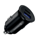 Incarcator Auto USB Swissten, Quick Charge, 36W, 1 X USB - 1 X USB Tip-C, Negru