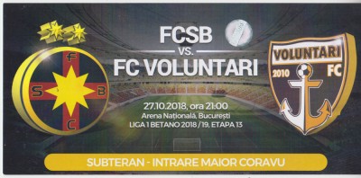 QW13 8 - Bilet acces parcare - FCSB Steaua - FC Voluntari - 27 octombrie 2018 foto