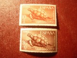 Serie mica Fernando Poo colonie spaniola 1961 Testoase,2 valori ( din 3 valori), Nestampilat