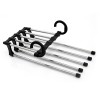 Umeras organizator pentru pantaloni, din metal/plastic, dimensiuni 47 x 18 x 6 cm, argintiu/negru