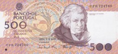 Bancnota Portugalia 500 Escudos 18.3.1993 - P180e UNC