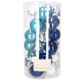 Set globuri de Craciun Inedit, 30 bucati, 6cm, transparente si albastru Household NewTrend