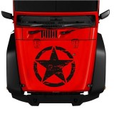 Sticker autoadeziv pentru vehicule Off Road, model &quot;Rusted Army Star&quot;, dimensiune 50 x 50 cm, culoare Neagra, AVEX