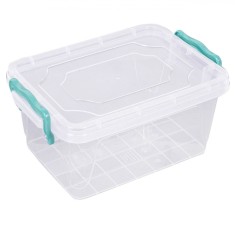 Cutie Depozitare Plastic, Capac Transparent, M&acirc;nere Verzi, Capacitate 1.5L, 19x14x9cm