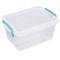Cutie Depozitare Plastic, Capac Transparent, M&acirc;nere Verzi, Capacitate 1.5L, 19x14x9cm
