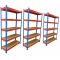 Raft triplu PROFESIONAL Premium 2000x3000x400 mm (HxLxl) lacuit albastru/portocaliu 5 polite MDF, 7500 kg, 7 ani garantie, PLUS